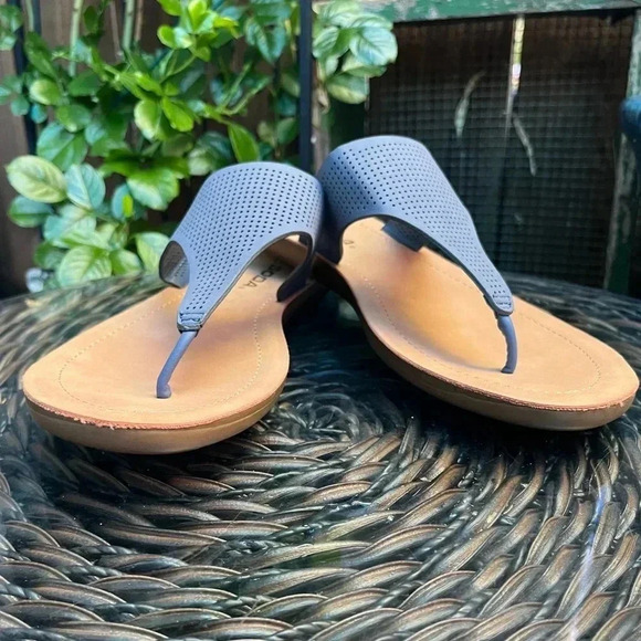 Soda Perforated Faux Leather  Flip Flop Sandals - Picture 3 of 11